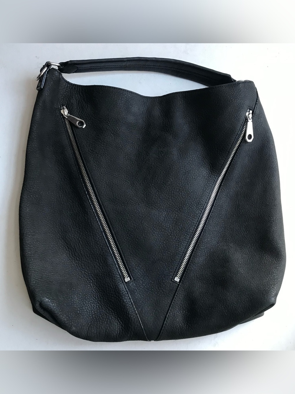 Rebecca Minkoff Purse Moto' Hobo Bag Black Leather Crossbody